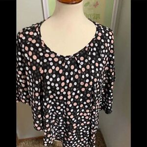 ELLE Polka Dot Top.  Sleeveless with Overlay #64
